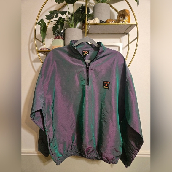 What's Up Other - Vintage 90s Surf Style Irridescent Windbreaker Pullover